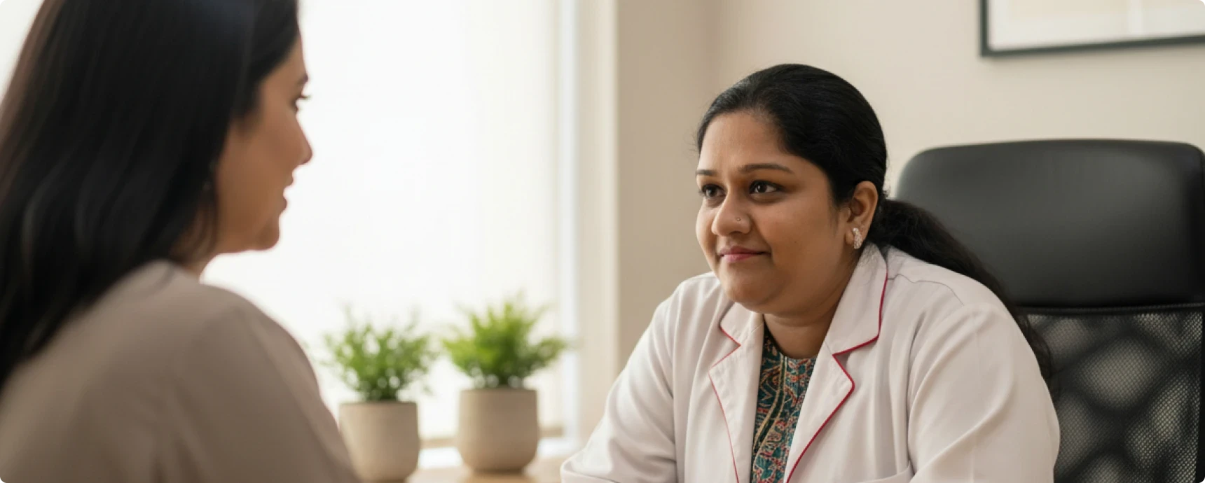 Dr. Sushree Patra discussing care with a patient
